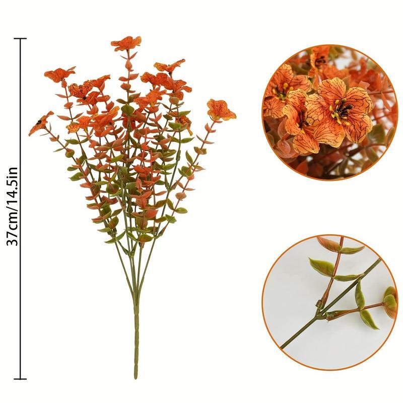 Artificial Fall Flower, 12pcs Outdoor UV Resistant Autumn Fake Flower, Decorative Plastic Greenery Shrub Plant for Wedding Home Garden Window Balcony Office - 图片 3
