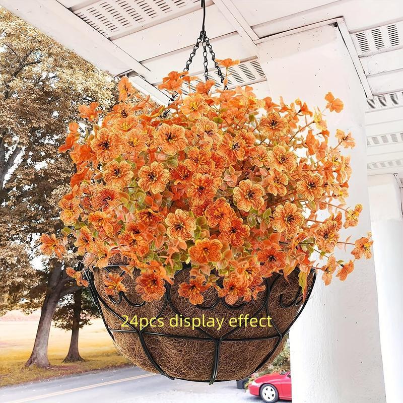 Artificial Fall Flower, 12pcs Outdoor UV Resistant Autumn Fake Flower, Decorative Plastic Greenery Shrub Plant for Wedding Home Garden Window Balcony Office - 图片 10